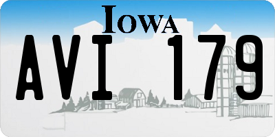 IA license plate AVI179