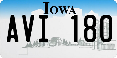 IA license plate AVI180