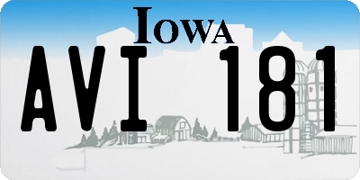 IA license plate AVI181