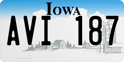 IA license plate AVI187