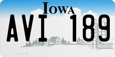 IA license plate AVI189