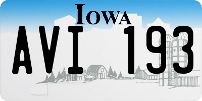 IA license plate AVI193