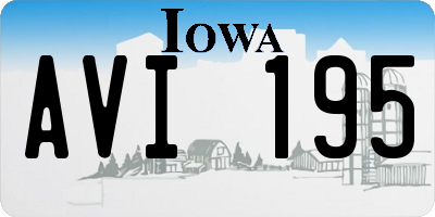 IA license plate AVI195