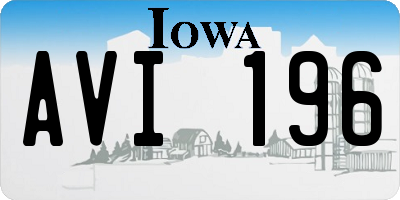 IA license plate AVI196