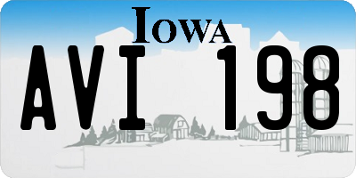 IA license plate AVI198