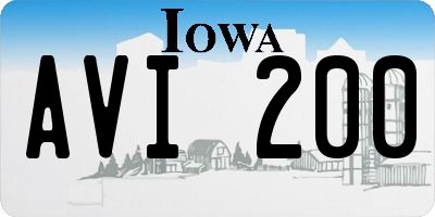 IA license plate AVI200