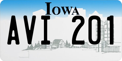 IA license plate AVI201