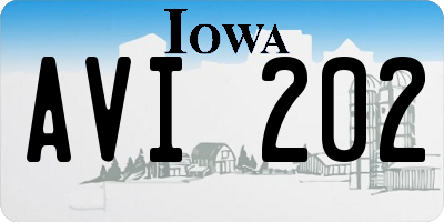 IA license plate AVI202