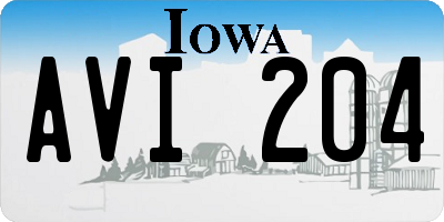 IA license plate AVI204