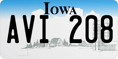 IA license plate AVI208