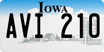 IA license plate AVI210