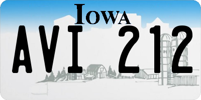 IA license plate AVI212