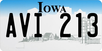 IA license plate AVI213