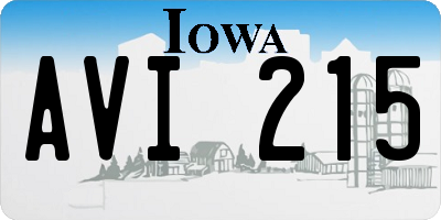 IA license plate AVI215
