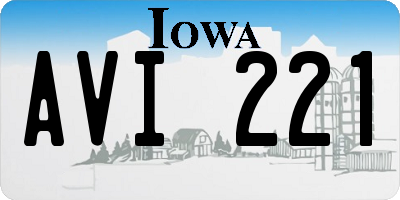 IA license plate AVI221