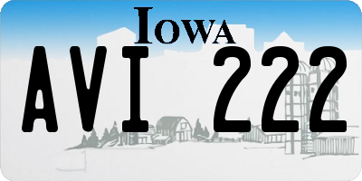 IA license plate AVI222