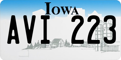 IA license plate AVI223