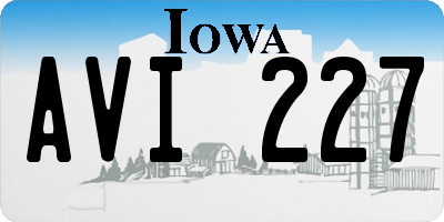 IA license plate AVI227