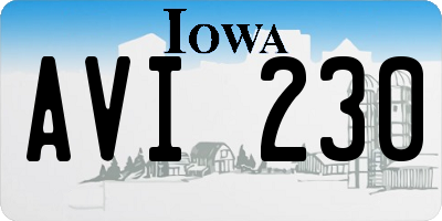 IA license plate AVI230