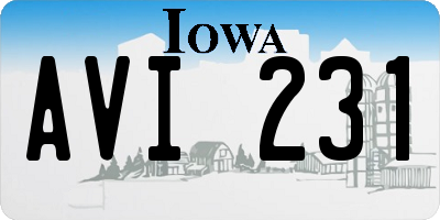 IA license plate AVI231