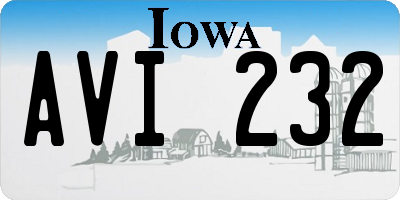 IA license plate AVI232