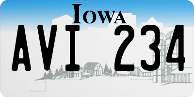 IA license plate AVI234