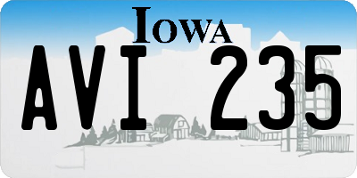 IA license plate AVI235