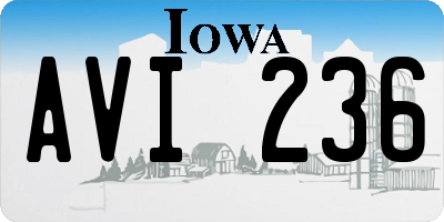 IA license plate AVI236
