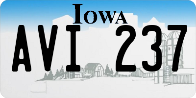 IA license plate AVI237