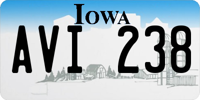 IA license plate AVI238