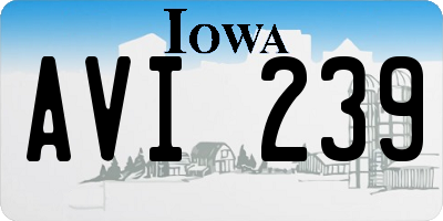 IA license plate AVI239