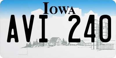 IA license plate AVI240