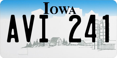 IA license plate AVI241