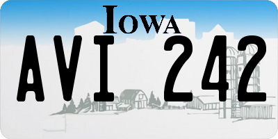 IA license plate AVI242