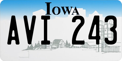 IA license plate AVI243