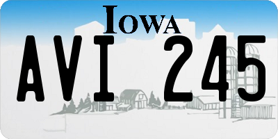 IA license plate AVI245