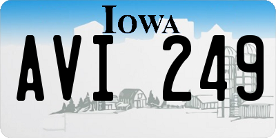 IA license plate AVI249