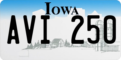 IA license plate AVI250