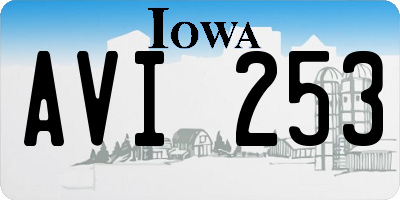 IA license plate AVI253