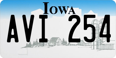 IA license plate AVI254