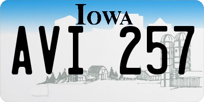 IA license plate AVI257