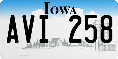 IA license plate AVI258