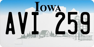 IA license plate AVI259