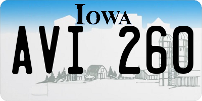 IA license plate AVI260