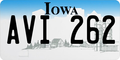 IA license plate AVI262