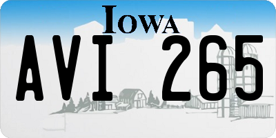 IA license plate AVI265