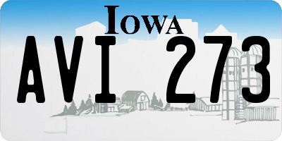IA license plate AVI273