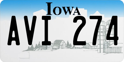 IA license plate AVI274