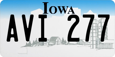 IA license plate AVI277