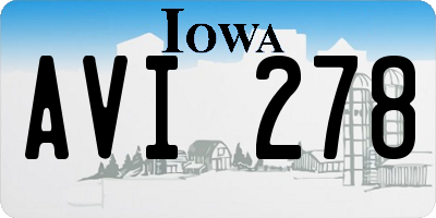 IA license plate AVI278